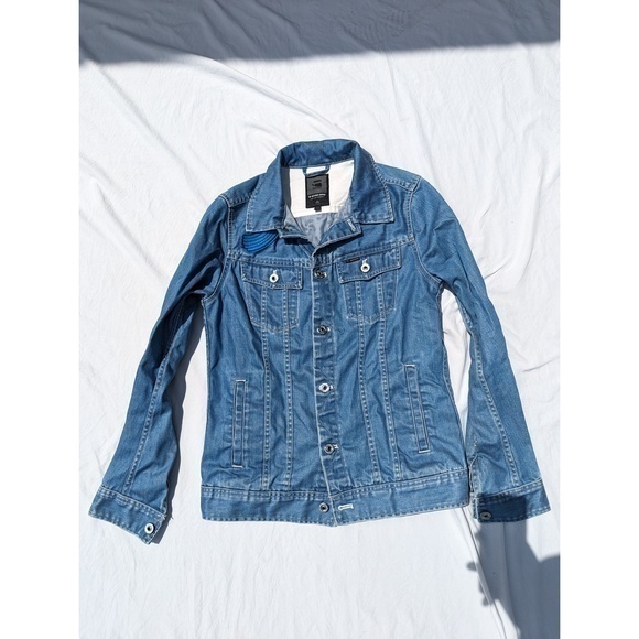 G Star Raw Jean Jacket with Octopus Patch - Picture 1 of 4